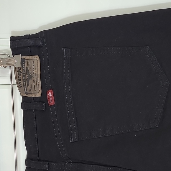 Wrangler 36 X 30- Jeans NEW Black Regular Fit Straight Leg Comfort Flex - Picture 8 of 12